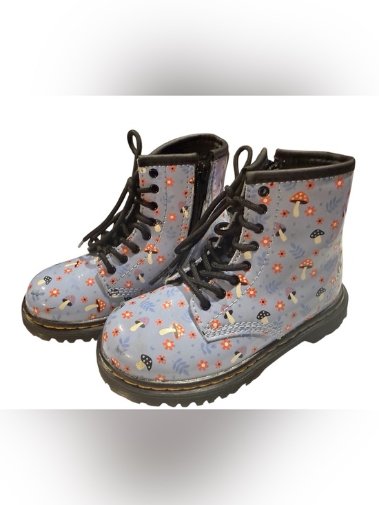 Dr. Martens Other - Dr Martens Toddler mushroom print side zip boots lavender floral size 9 -1460T